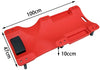 Ergonomic Mechanics Creeper Trolley with Magnetic Trays featuring a red design and precise dimensions for under-vehicle work.