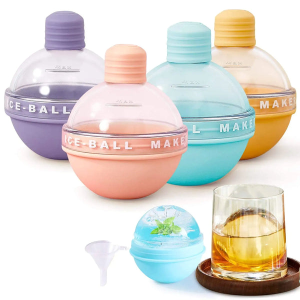 Multifunctional Round Ball Silicone Ice Mold with Lid