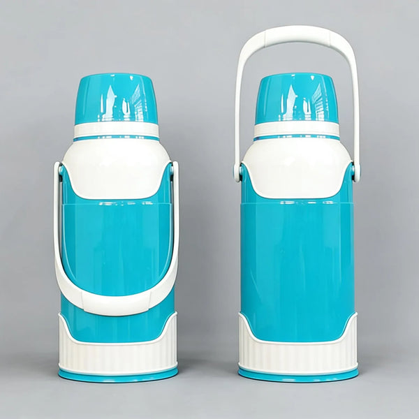 3.2L Large Capacity Double-Wall Vacuum Flask in blue, designed for maintaining drink temperatures.