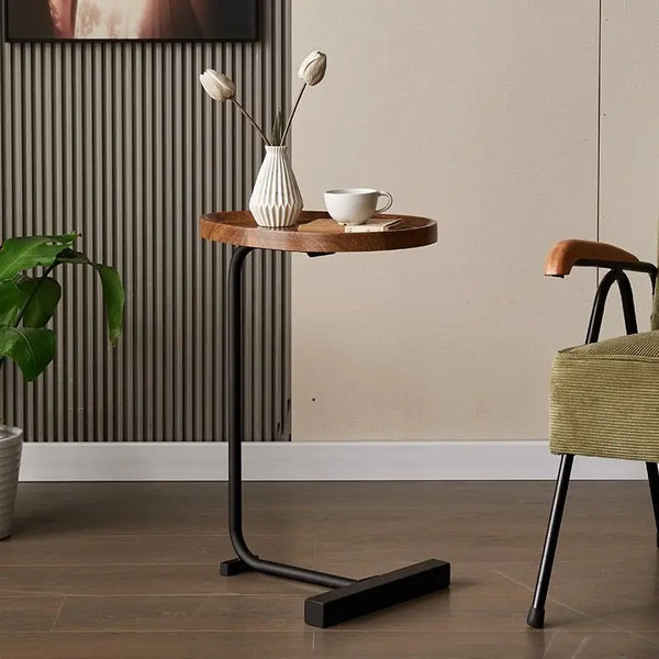 Waterproof MDF Sofa Beside Living Room Side Table with vase and cup beside a chair