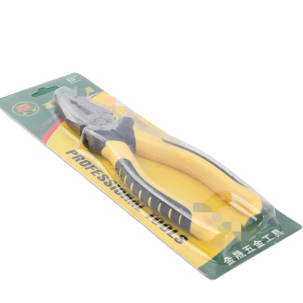 Professional 200mm Combination Steel Wire Pliers in packaging for household repairs and electrical maintenance.