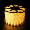 100m Heavy Duty Extension Cable Reel on a spool with bright yellow lights, ideal for long-distance electrical use.