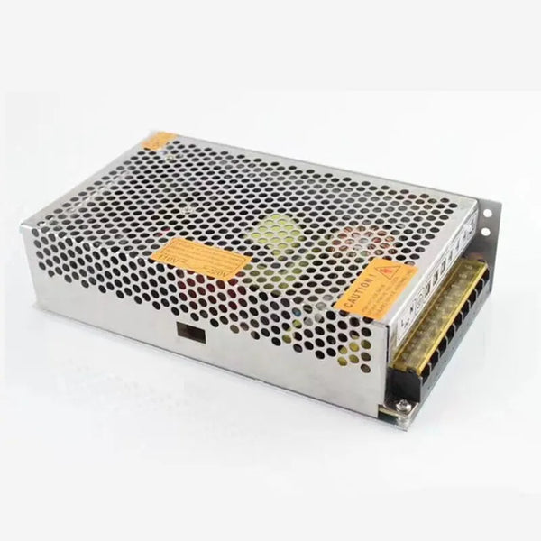Switching Power Supply 220V 12A Power Supply for Turnstile with a metallic mesh case.
