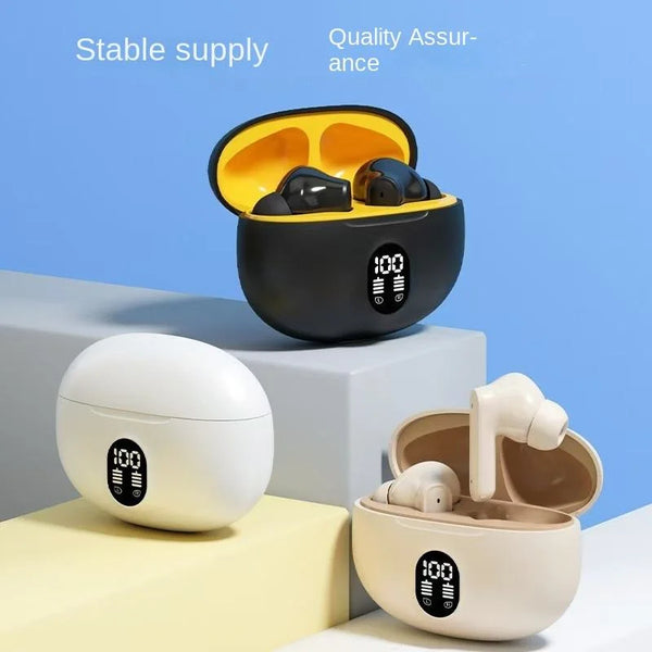 S510 Wireless Sports TWS Earbuds with Digital Display in various charging cases showcasing their design and features.