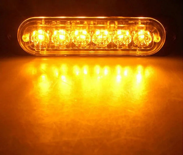 12V LED Traffic Warning Strobe Light Bar featuring bright orange lights for enhanced visibility and safety.