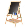 Wooden Double-Sided Drawing Blackboard & Whiteboard with chalkboard and colorful magnetic letters.
