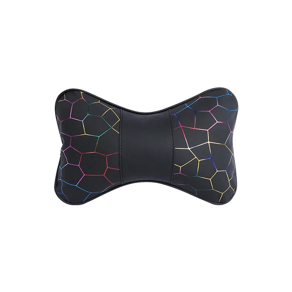 Colorful Plaid Memory Foam Car Neck Pillow designed for ergonomic support and improved posture during drives.