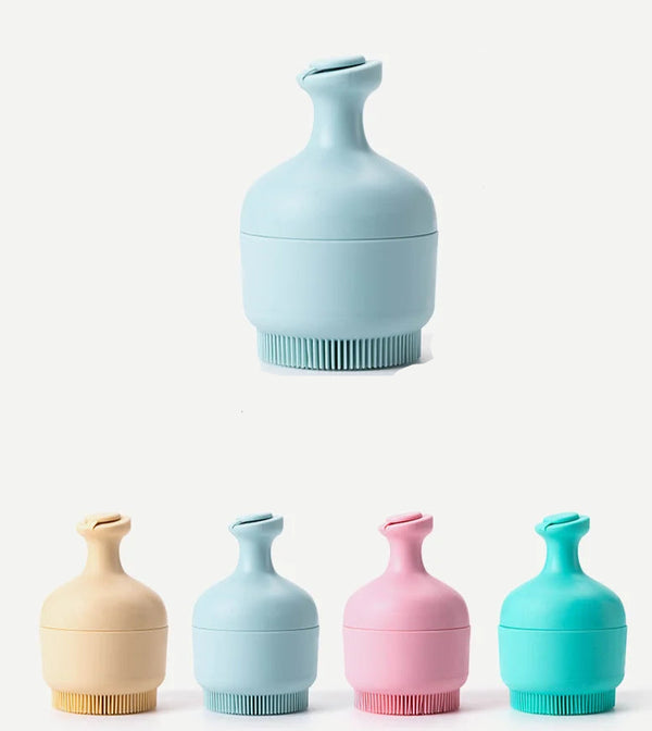 Reusable Silicone Ice Face Roller with Facial Brush in pastel colors for skincare routine