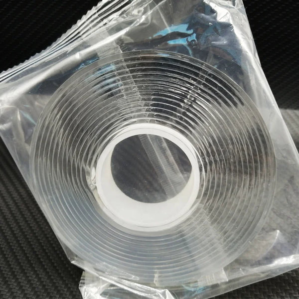 Double-Sided Nano Gel Grip Tape in a transparent package, showcasing its strong grip and versatile use.