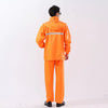 Safety Reflective Work Rain Coat shown in bright orange with reflective detailing, ideal for high-visibility outdoor work.