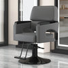 Stylish Heavy Duty Hydraulic Pump Reclining Chair in grey with a modern design for salons and offices.