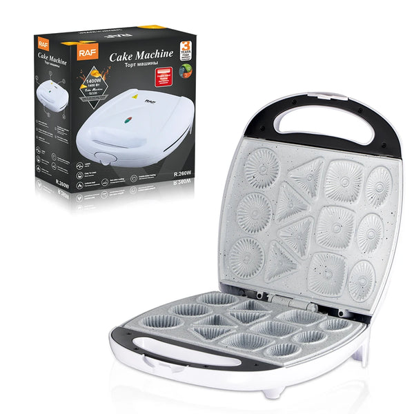 1400W Electric Cookie Maker - High Power Baking Appliance images showing the appliance and its baking tray.