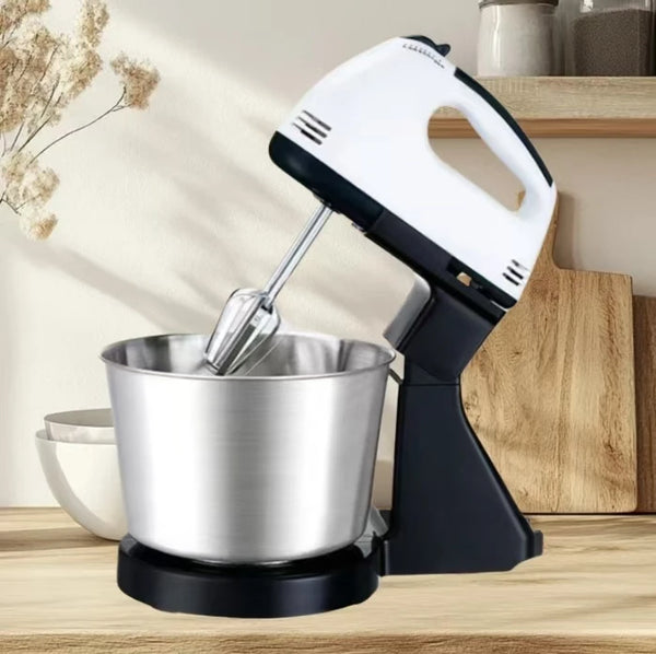12L Automatic Multi-Functional Kitchen Juicer and Meat Grinder on a kitchen countertop with stainless steel mixing bowl.