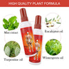Organic Muscle and Joint Pain Relief Spray with mint, eucalyptus, turpentine, and wintergreen oils.