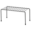Single Layer Kitchen Metal Shelf Organizer for storing plates and spice jars, featuring an open-wire design.