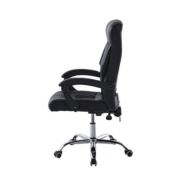 High-Back Reclining Boss Ergonomic Office Chair side view showcasing comfortable design and adjustable features.