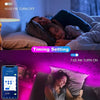 Smart home lighting with 12V SMD 5050 RGB LED Strip showing timing settings for convenient use.