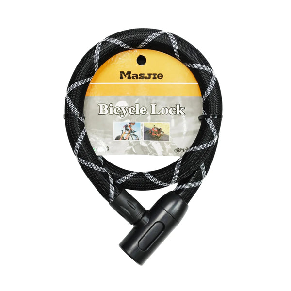 Portable Anti-Theft Bicycle Cable Lock with 2 Keys displayed with houndstooth design for enhanced security.