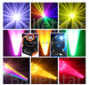 230W 7R Beam Moving Head Stage Light showcasing vibrant beam effects in various colors and lighting patterns.