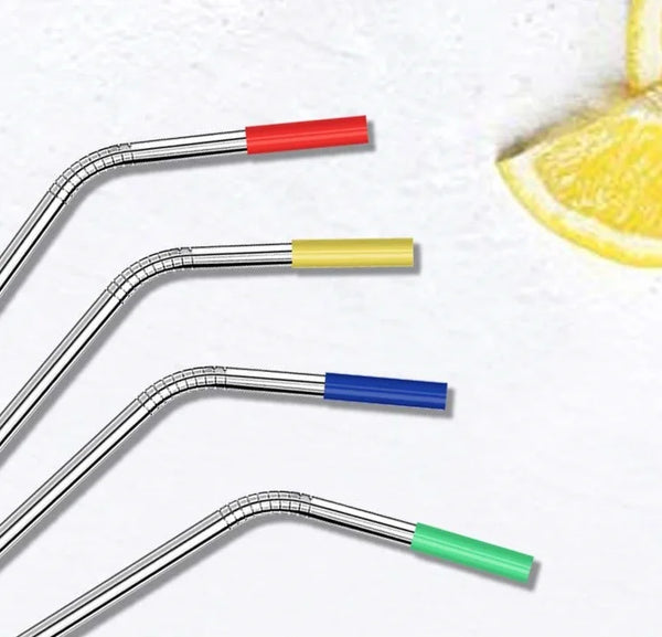 Stainless Steel Reusable Drinking Straw Set
