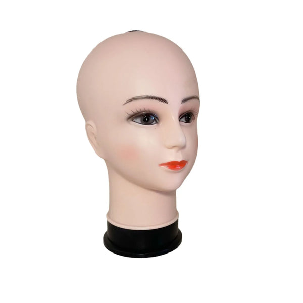 Realistic Female Makeup Wig Display Model Head for showcasing wigs and hats with a lifelike appearance.