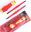 1000V VDE Insulated Screwdriver PZ3 x 150mm in red and yellow packaging with accessories.