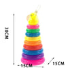 Rainbow Duck Stacking Tower Toy featuring colorful rings and a duck on top, ideal for sensory development and motor skills.