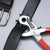 Leather Belt Hole Punch Plier Eyelet Tool creating precise holes in a black leather belt.