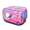 Indoor Outdoor Car Shaped Tent Playhouse designed like an ice cream truck for children to play in.