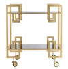 Brass and Black Glass Eliza Bar Cart