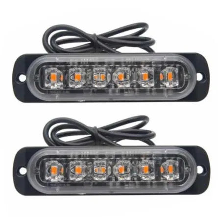 12V LED Traffic Warning Strobe Light Bar with two clear light bars and attached wires for enhanced visibility and safety.
