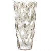 Round Point Textured Glass Vase with Wavy Rim