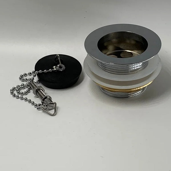 Brass Chromed Pop-Up Bathtub Waste with Plug and Chain for reliable drainage and smooth water flow.