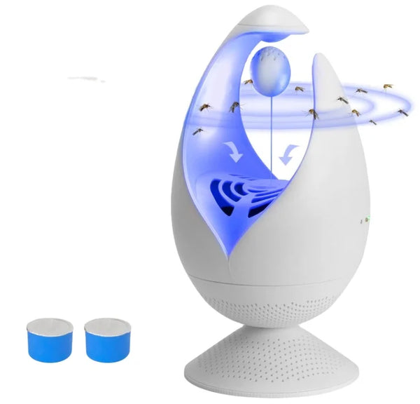 USB Mosquito Trap Killer LED Lamp with UV light and fan, attracting and trapping mosquitoes efficiently.