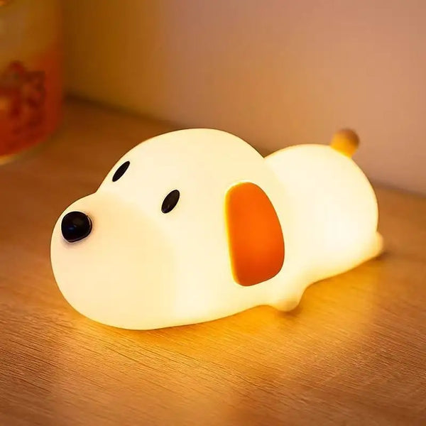 The Lumipets Puppy Night Light, a soft and calming LED dog lamp for children's rooms.