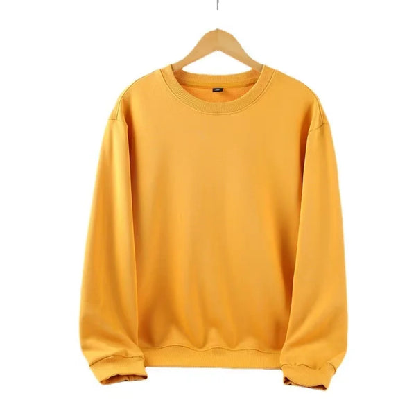 Unisex Oversized Blank Hoodies displayed in a vibrant yellow color, showcasing a soft, relaxed design.