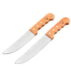 Wooden Handle Chef Knife - Multi Size set with two sharp blades and ergonomic wooden grips for professional cooking.