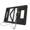 IP65 LED Portable Mini Solar Panel Light back view with wiring and USB port for easy connectivity and setup.