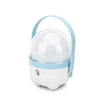 Rechargeable Outdoor LED Camping Lantern in white and blue design, ideal for camping and power outages.