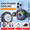 Mobile Gaming Phone Cooler with Digital Display attached to a smartphone for high power cooling.