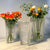 Textured Glass Vase with Beaded Geometric Pattern