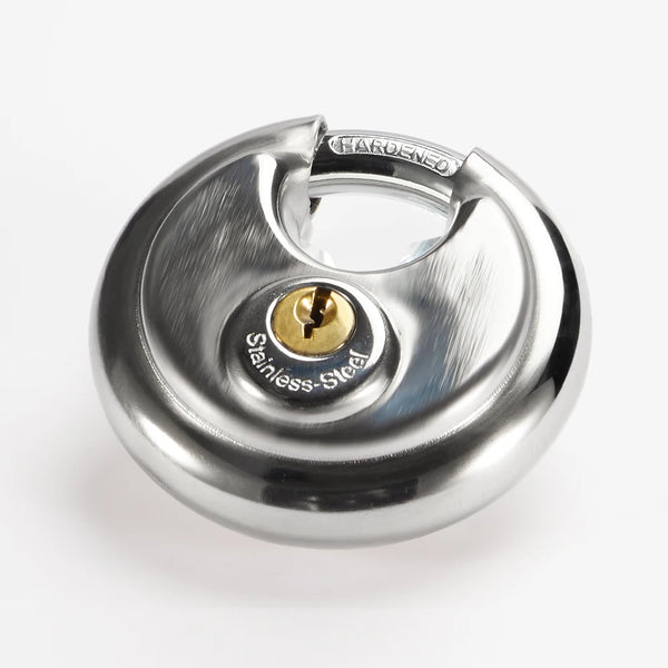 80mm Anti-Theft Stainless Steel Disc Lock, durable padlock designed for security against forced entry.