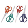Stainless Steel 6-Inch Multipurpose Scissors in orange, red, green, and blue, ideal for various cutting tasks.