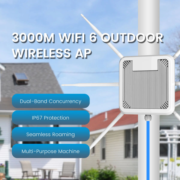 AX3000 Outdoor Enterprise Access Point featuring IP67 protection for reliable outdoor use.