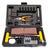 93 Piece Tire Repair Tool Set, complete kit with tools for fixing punctured tires in cars, motorcycles, and trailers.