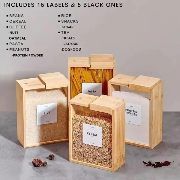 Bamboo Wood Grain Kitchen Storage Box