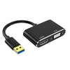 USB 3.0 to HDMI VGA Dual Output Adapter with HDMI and VGA ports for dual display connectivity