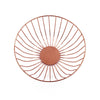 Stylish Metal Storage Rack with a copper finish, perfect for organization and home decor.