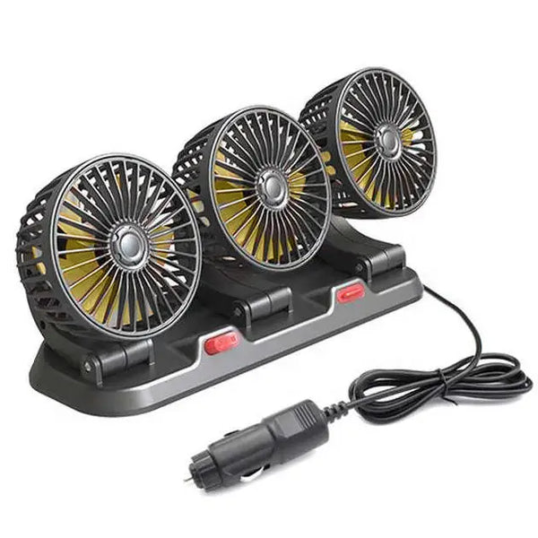 Universal Car Cooling Fan with Dual Head Rotatable Adjustment
