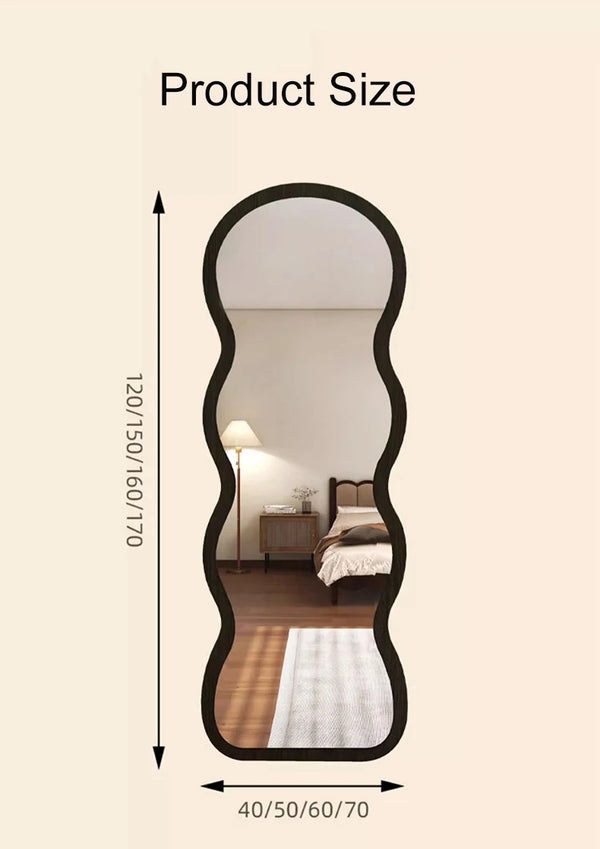 Full Length Wave Shape Bedroom Wall Mirror